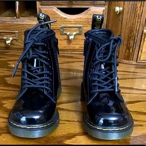 Black Patent Leather Dr. Martens 1460 Combat Boots